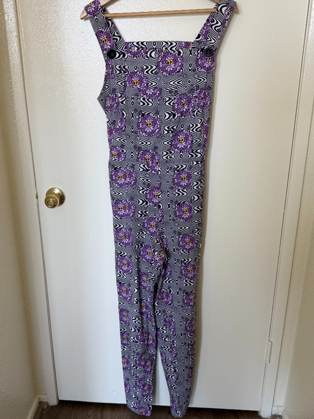 Nooworks Purple Haze‎ Funky Print Overalls Jumpsuit M